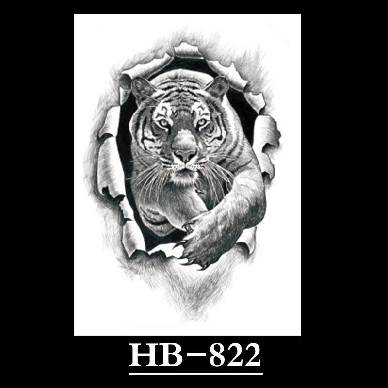 Animal Tattoo Sticker, Liger Tattoo Sticker, Half Arm Waterproof Tattoo Sticker, Large Picture Temporary Sticker Tattoo