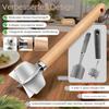 Kitchen Multi-Purpose Meat Mincer - Wooden Handle Food Masher, Sturdy for Meat, Potatoes, Chicken, Ideal for Home Kitchen and Restaurant Use