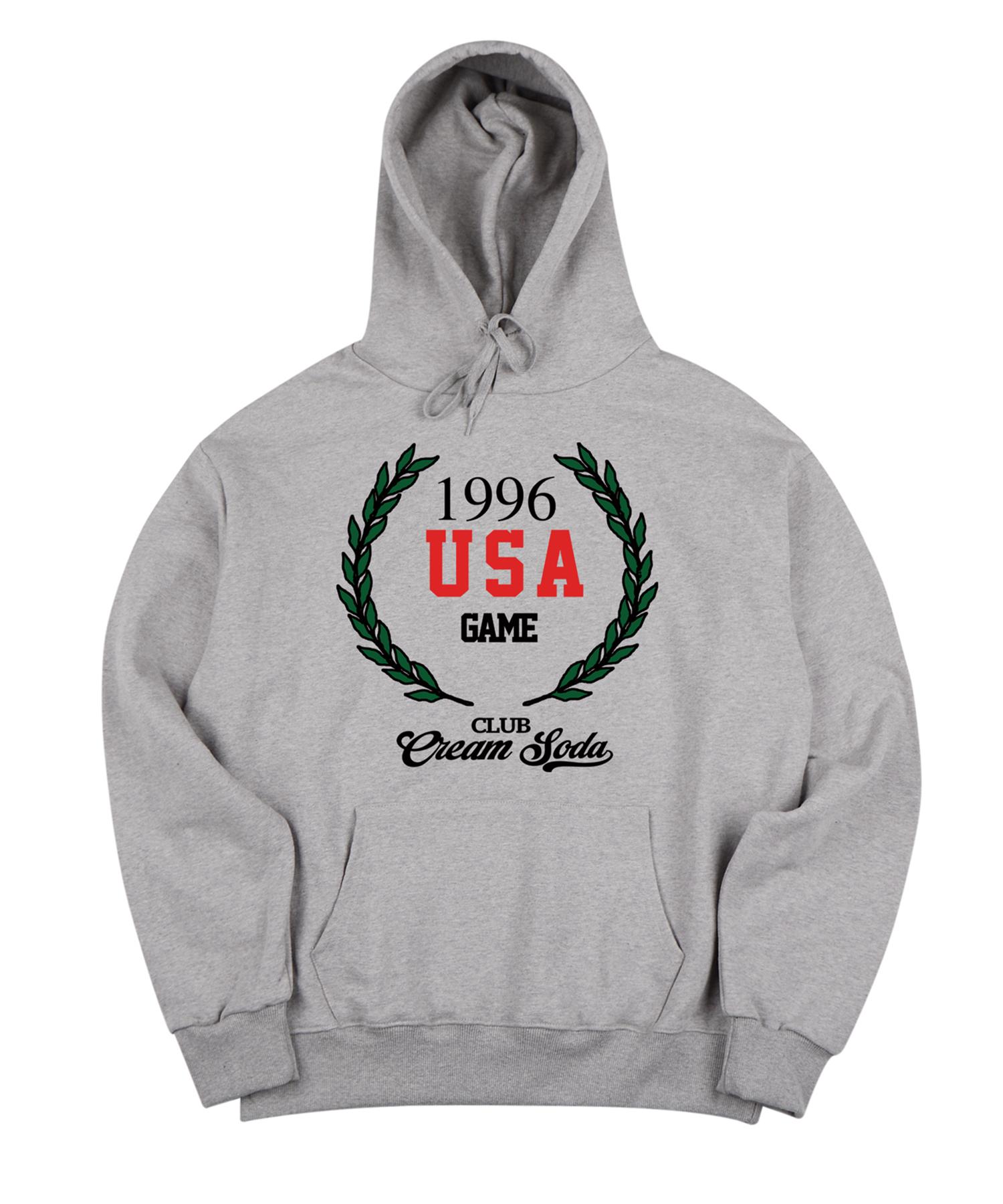 Cream Soda Lab Laurel Wreath Usa Game Grey Black Hoodie M