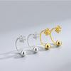 Diamond-Studded Flower Screw-On Earrings Understated Design Unique U-Shaped Earrings For Women