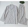 Foreign Trade High Quality Cotton Men's Pajamas Thin Plus size Simple Cotton Print Long sleeve Loose Home Wear Set