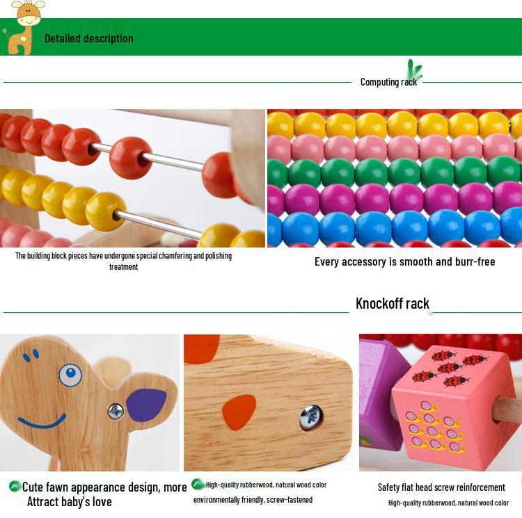 Multifunctional Wooden Abacus & Bead Maze for Baby's Hand-Eye Coordination and Early Education