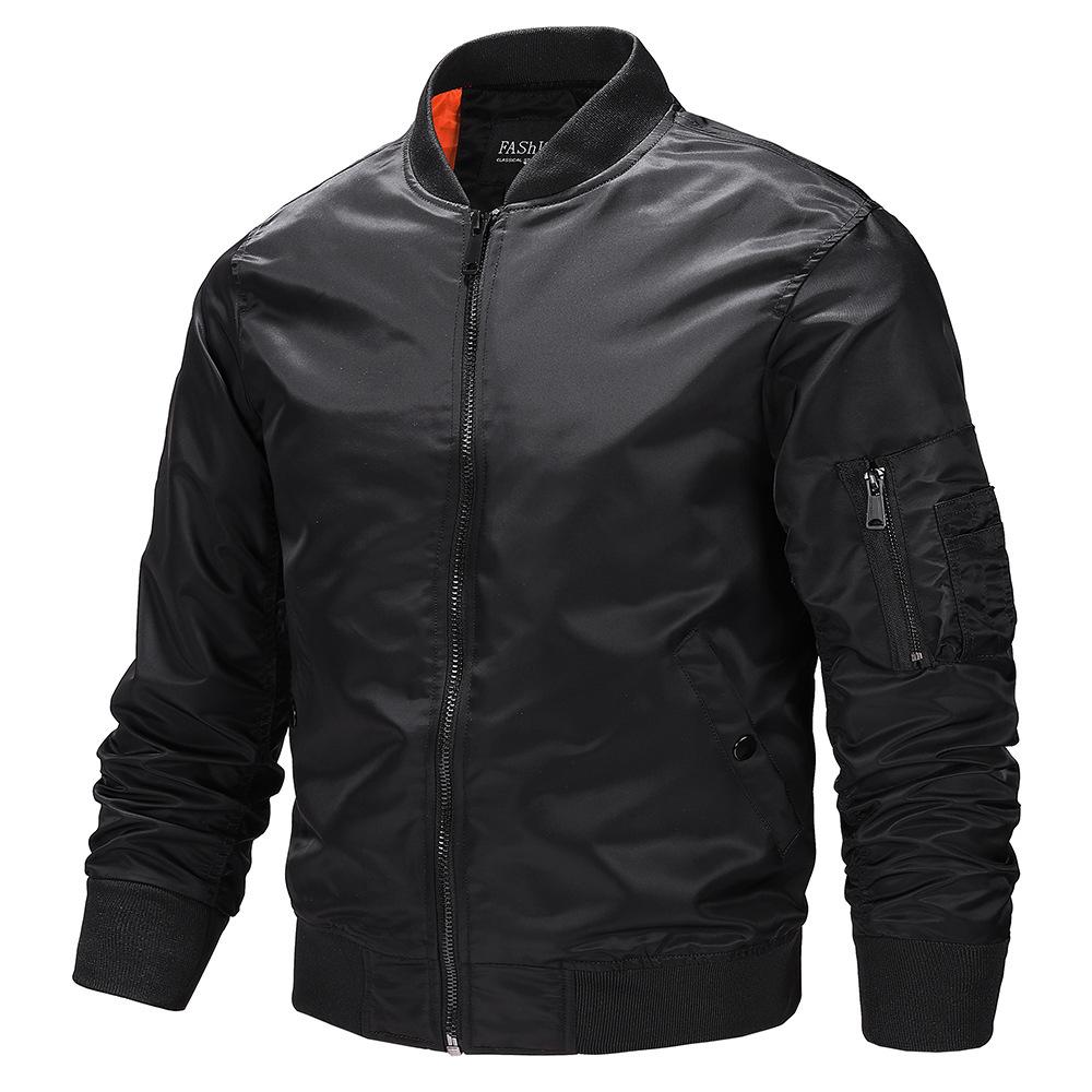 Бейсбольная куртка мужская весенне-осенняя тонкая куртка с воротником-стойкой — фото 4