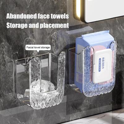 Plastic Wall Mounted Tissue Box  Waterproof Storage Toilet Paper Storage Rack Light Luxury Wet Tissue Wall-mounted Tissue Box