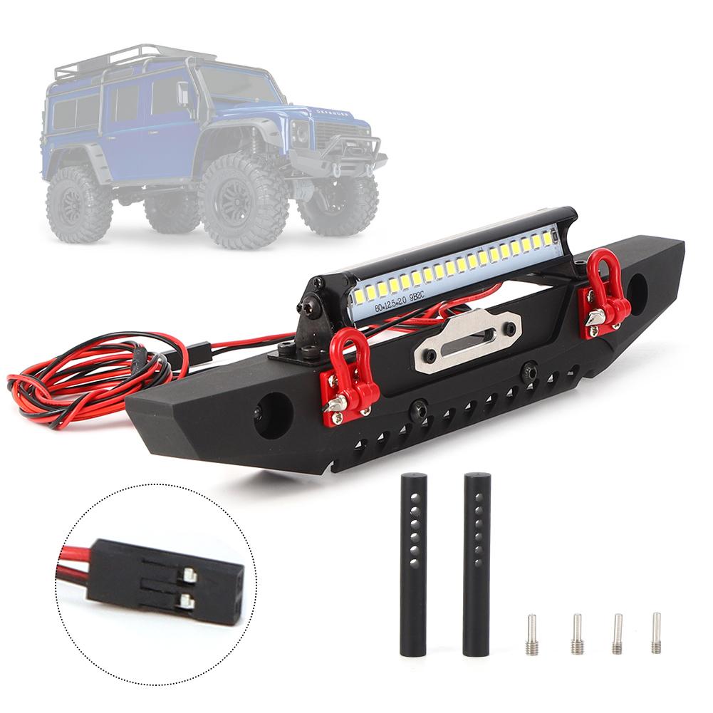 Anticollision Front Bumper with Spolights RC Car Parts Fit for TRX4 Axial SCX10 90046 1 10 RC Crawler Car