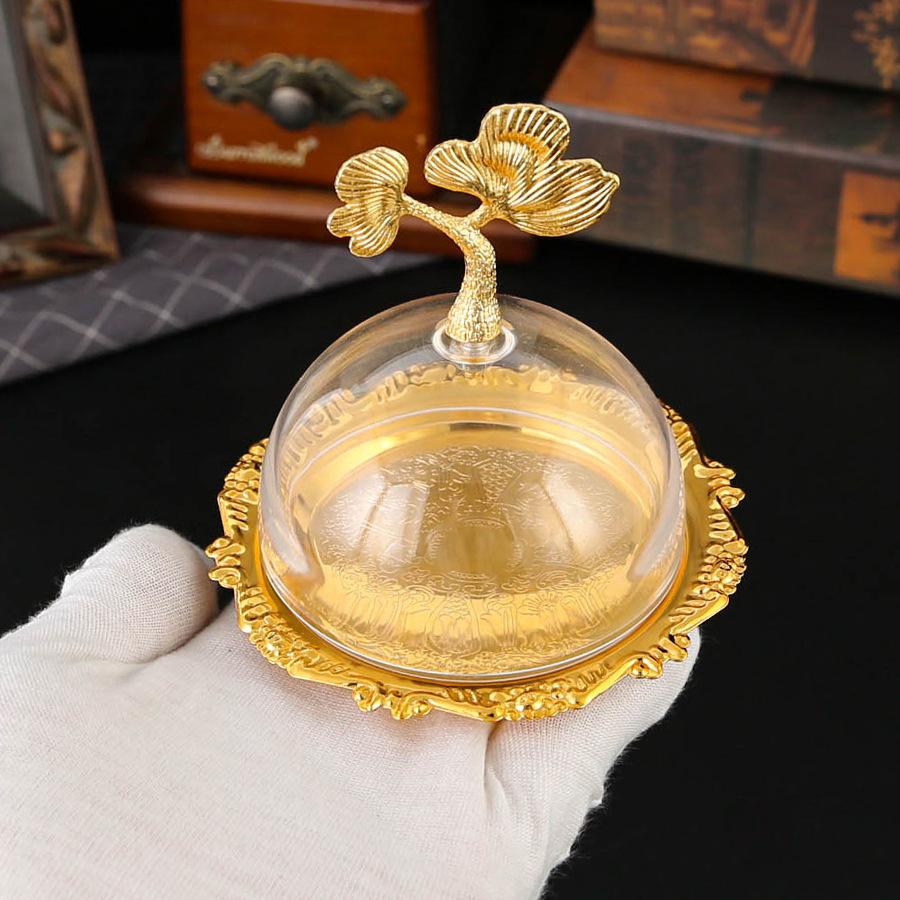 Europäische Retro-Leichtluxus-transparente Snackplatte, Wohnzimmer-Schreibtisch-Aufbewahrung für Trockenfrüchte, Exquisite Haushalts-Nuss-Snack-Fruchtplatte