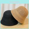 2024 Spring Summer New Korean Style Knit Fisherman Hat Women Hollow Out Basin Hat Face-lifting Minimalist Bucket Hat