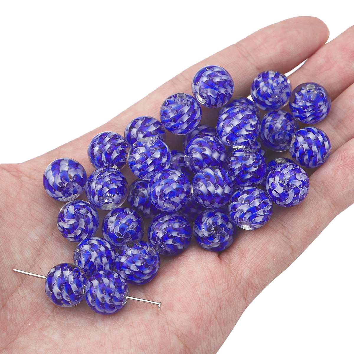 

1 шт., глазурованные виноградные бусины, подвески для изготовления ювелирных изделий, браслет, ожерелье, серьги «сделай сам», свободные бусины, стеклянные аксессуары королевский синий