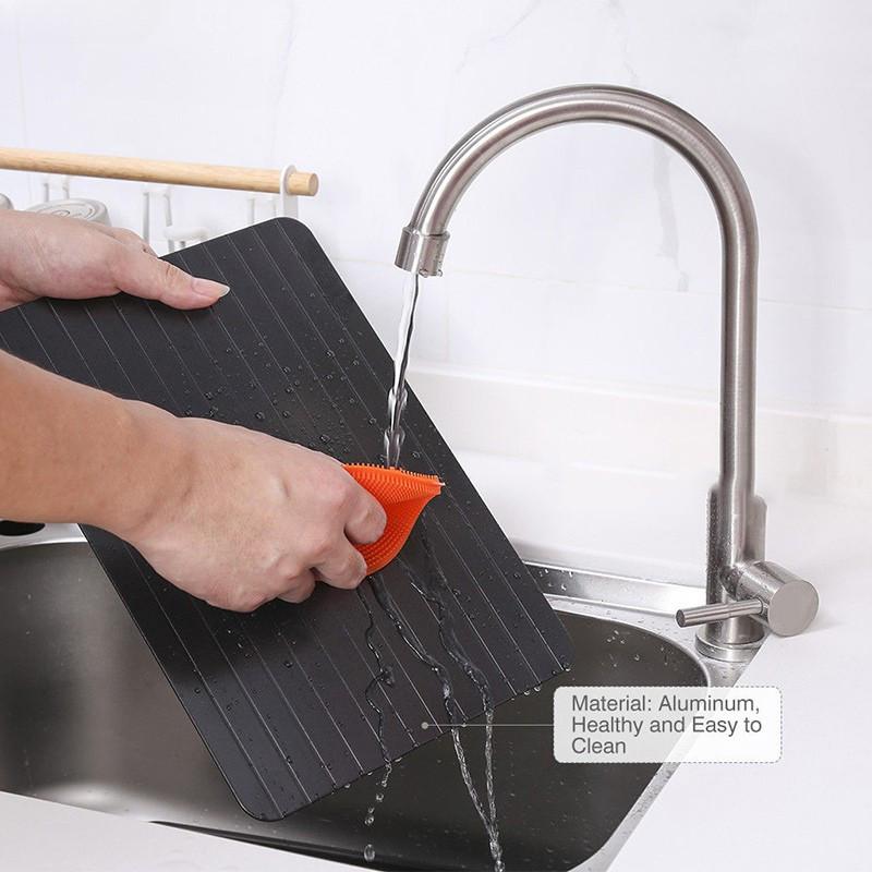 Household Fast Defrosting Tray Aluminum Food Thawing Plate Board Kitchen Frozen Meat Defrost Tool