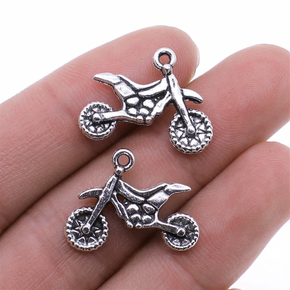 10pcs Motorcycle & Bikecycle Charms Pendants Antique Jewelry Making DIY Handmade CraftFor Jewelry Making