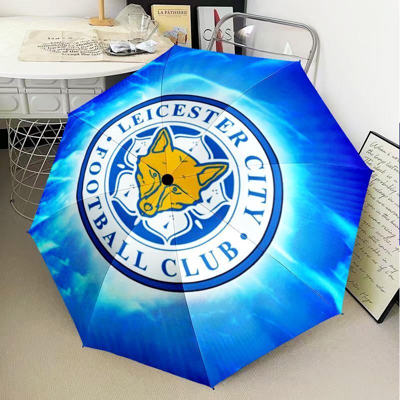 1PC Leicester City F.C Printed Umbrella Folding umbrella, automatic umbrella 8-Frame for Travel, camping Fan gifts Christmas Gifts
