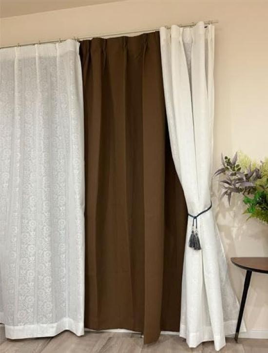 Antibacterial and Deodorizing Mirror Lace Made with Teijin Special Ecolier Nordic 100cm Wide X 208cm Set of 2 Kaei-lace Japanese-made Curtains,
