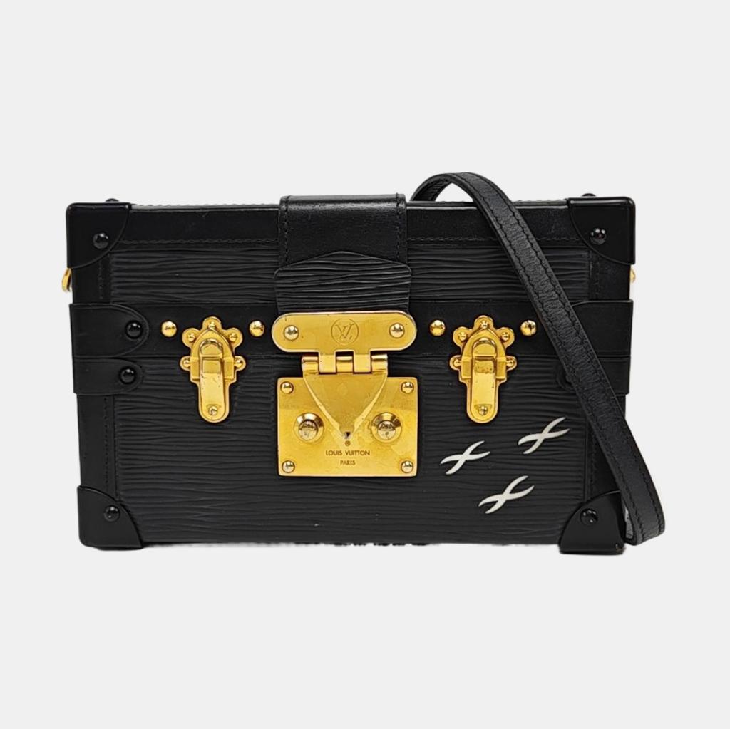 [Pre-Owned] Petite Malle Chain Scarf Bag With Detachable Adjustable Shoulder Strap Epi Leather Hard Case Clutch Crossbody Shoulder Bag - Good #J0EQ2Z