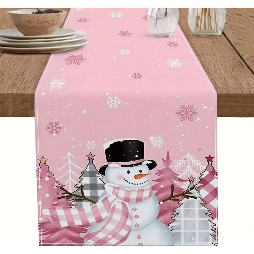 Creative Printed Linen Table Runner Christmas Decoration Dining Table Mat Small Tablecloth Elegant Home Decor