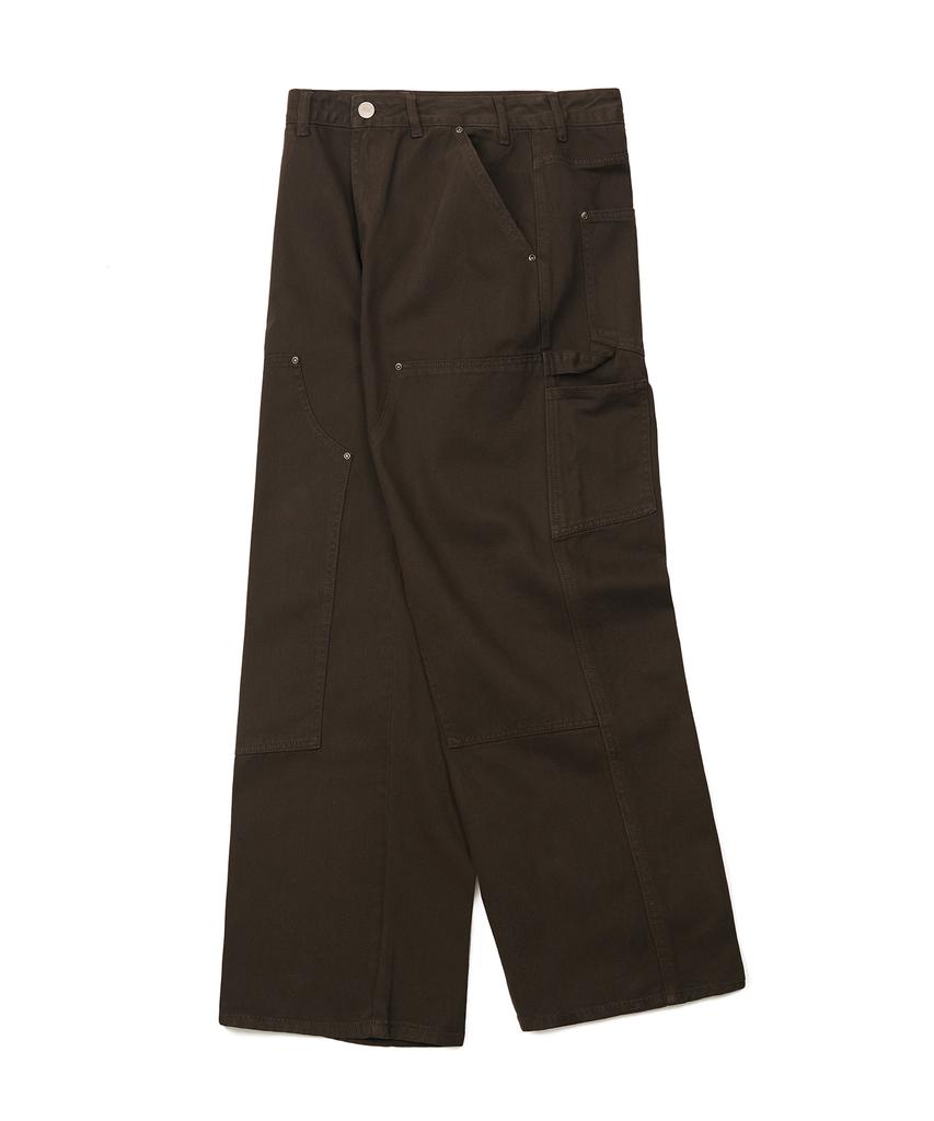 EXCONTAINER Double Knee Carpenter Garment Dyed Pants (Brown)
