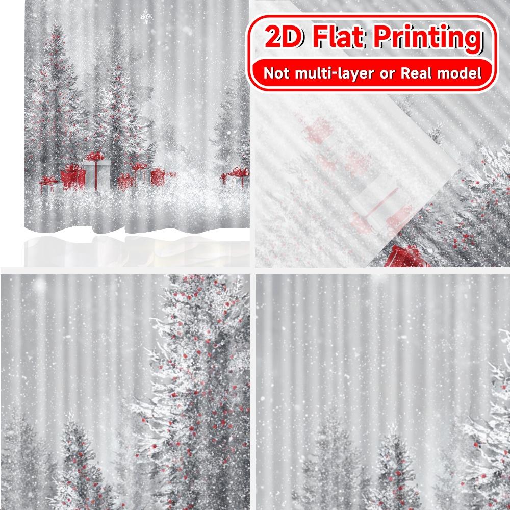 Modern Flat Printing Festive Forest Pattern Curtains Versatile Polyester Fabric Decorations Use Bedroom Set Of 2 Made Decor