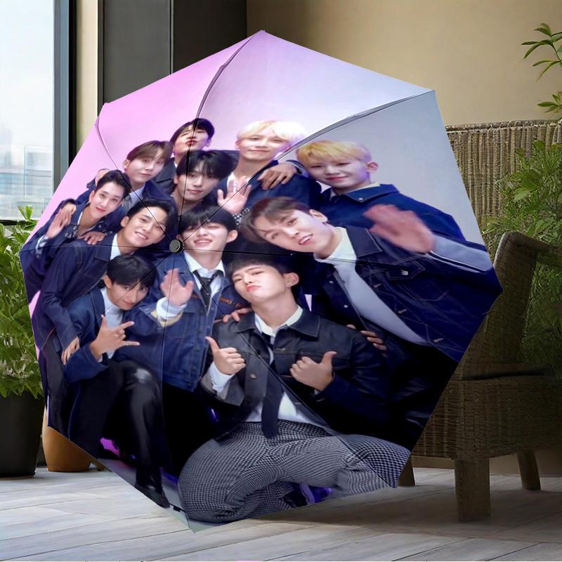 Seven-teen Group Umbrella Folding Umbrella, Automatic Umbrella 8-Frame for Travel, Camping Use Gift for Halloween Christmas