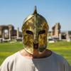 Handmade Spartan Corinthian Helmet Antique Brass Finish, Medieval Greek Warrior 300 Movie Helmet for Cosplay