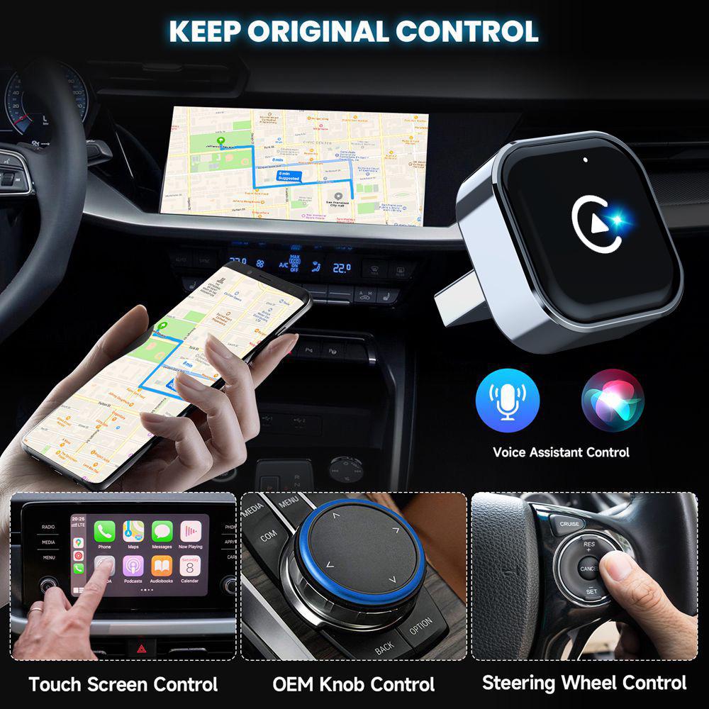 2025 Mini Drahtloser CarPlay & Android Auto Adapter für einfache Auto-Konnektivität