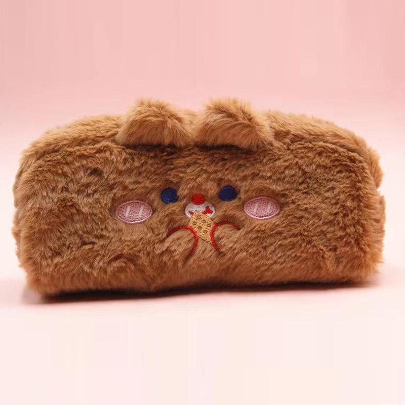 

Большой вместительный пенал с плюшевым медведем - симпатичная сумка для канцелярских принадлежностей для студентов из стран с пересечением границ 22x11x7CM