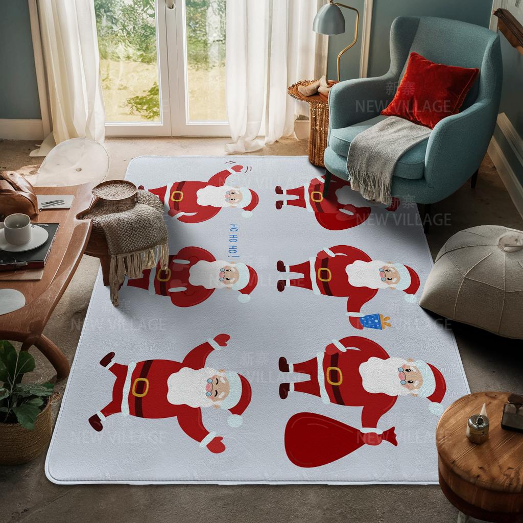 House Entrance Carpet Home Door Mat Living Room Bath Foot Bathroom Non-slip Water Absorption Rugs Bath Merry Christmas Winter