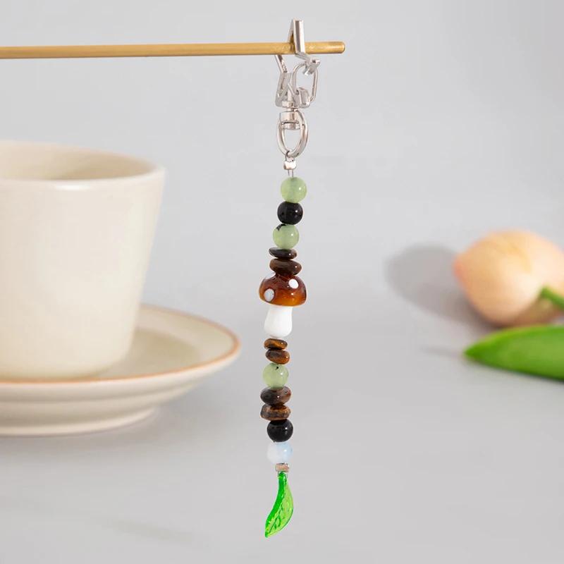 Y2K Sweet Strawberry Keychain Tassel Phone Strap Keyring Key Holder Girly Bag Hanging Decoration Key Accessories