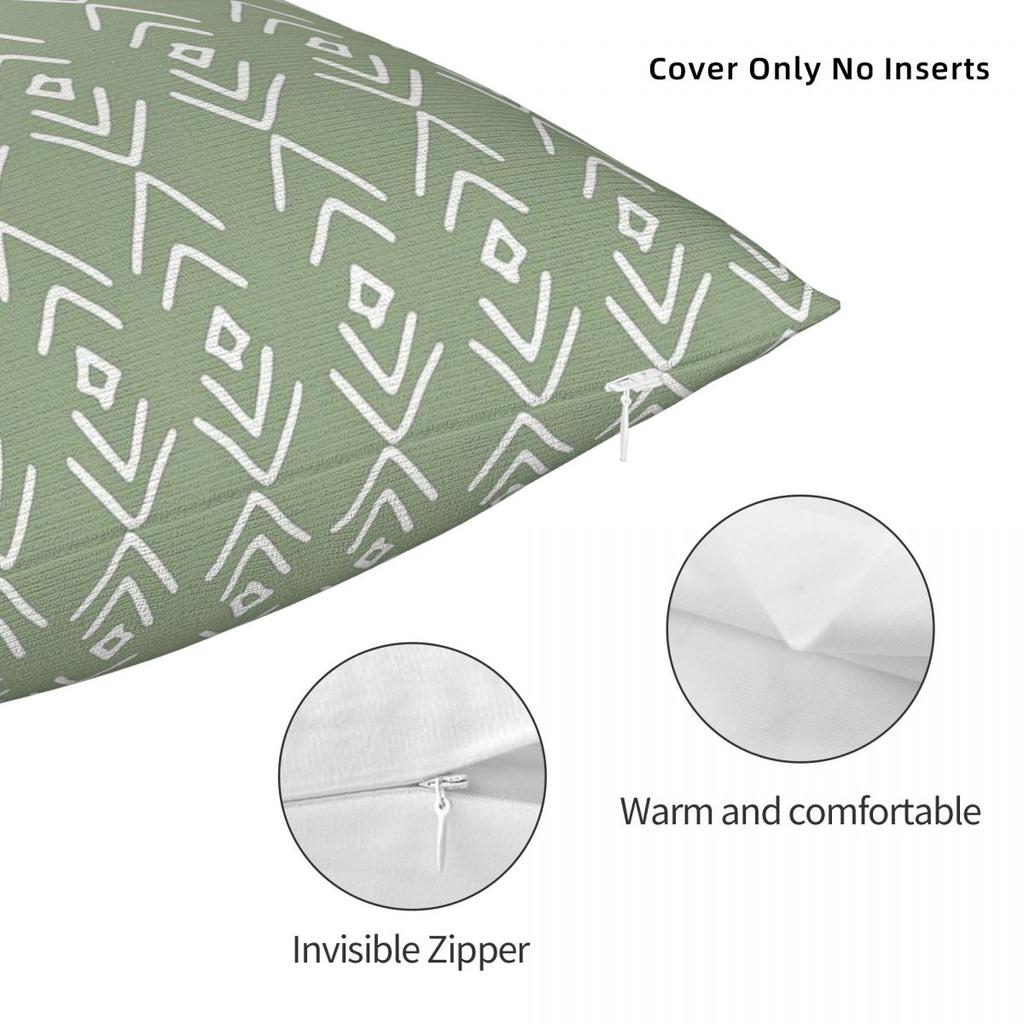 African Mudcloth Sage Green Pillowcase Polyester Linen Velvet Printed Zip Decor Throw Pillow Case Home Cushion Case