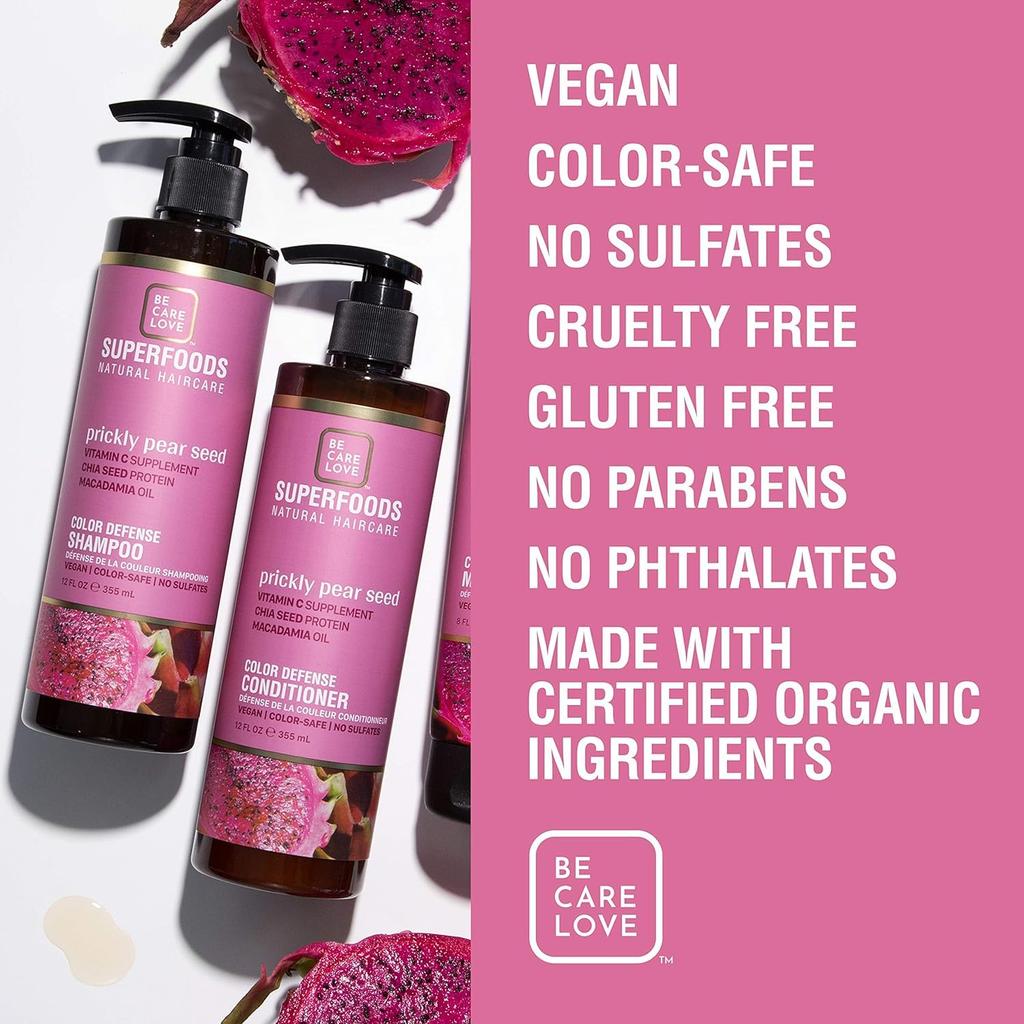 Be Care Love Superfoods Color Defense Hair Shampoo | Vegan Free | Gluten Free | Sulphate Free | Coily Hair | Cruelty Free | Frizzy Hair Shampoo | D