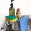 Space-Saving Stainless Steel Dish Rack-Foldable Triangle Design for Sink Corner,Multi-Functional Kitchen Organizer with Drainage