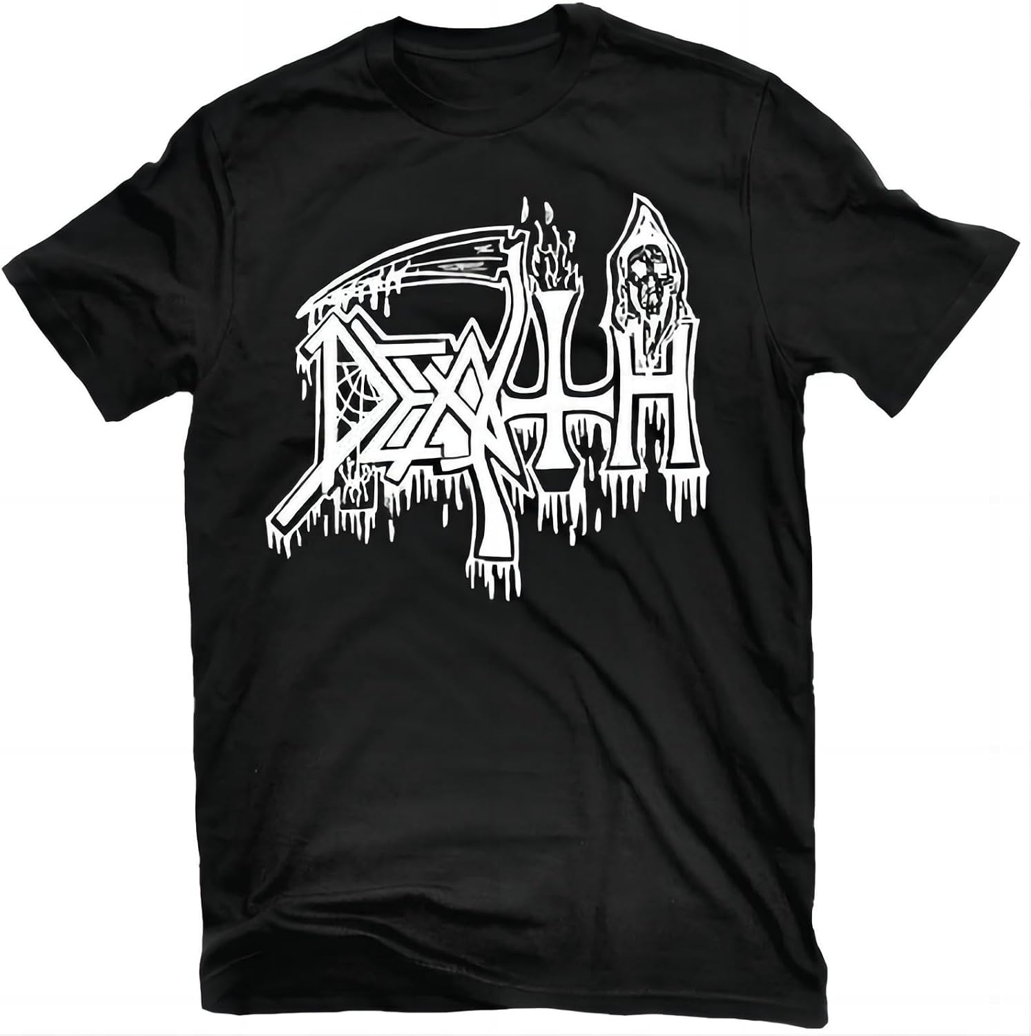 Death Classic Logo (White on Black) T Shirt New! Relapse Records L чёрный