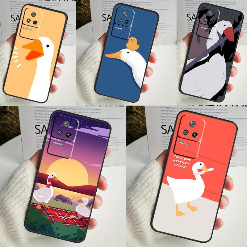 Cartoon Funny Goose Case For Xiaomi 14 13 Ultra 12 Lite 11T 12T 13T Pro POCO M6 X3 X5 X6 Pro F3 F5 M5s Cover