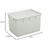 TONBO Shinki Gosei Square Pickle Container with Lid, Model 72, Gray, 43.5cm W X 62cm D X 37.5cm H, Made In Japan