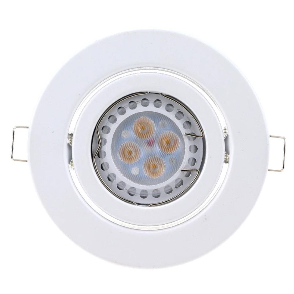 1/10PCS GU10 Downlights for Ceiling Round White Lamp Frame Recessed Spotlights Fitting MR16 Light Mounting Frame Trim Ring