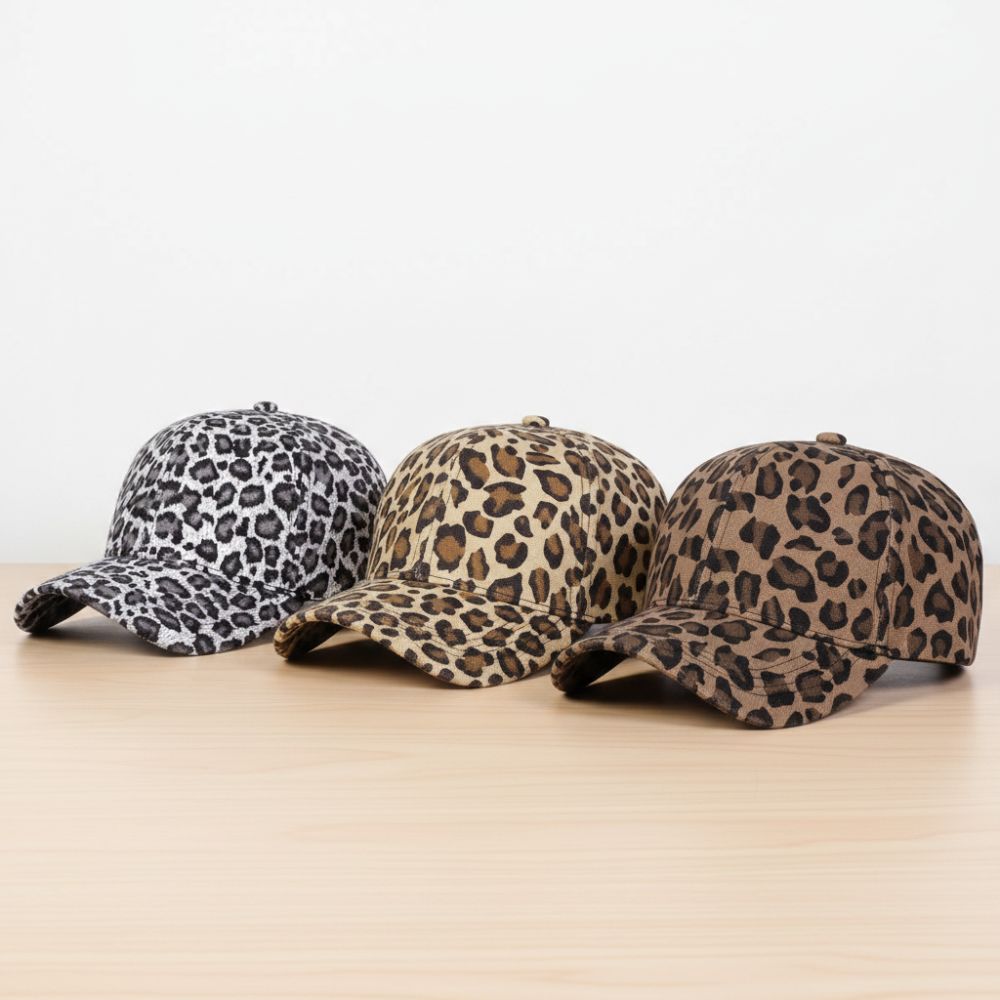 Visors Leopard Print Baseball Caps Vintage Sunshade Peaked Baseball Hats Adjustable Hiphop Style Sunshade Peaked Caps Men Women