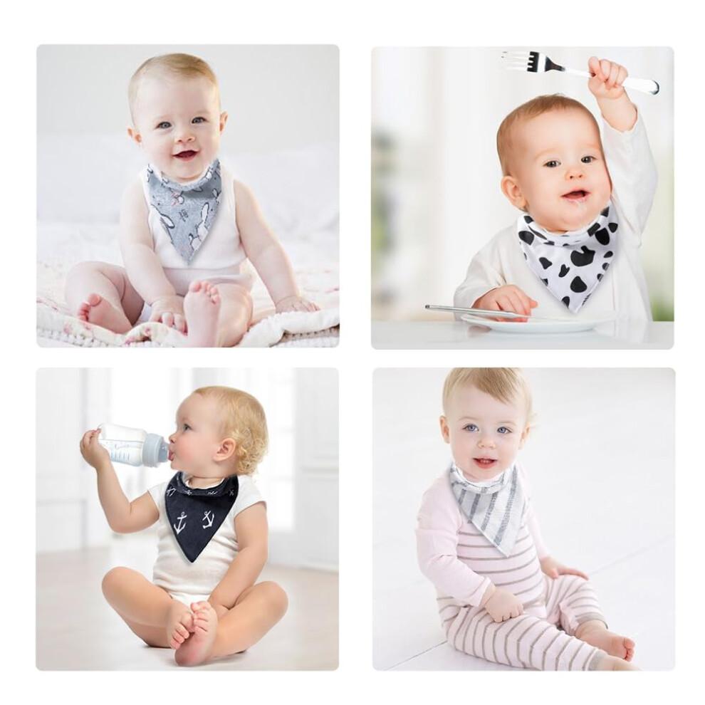 Lekebaby Baby Bandana Dribble Bibs Drool Bibs for Boys Girls 0-36 Months, Pack of 8,Soft Fabric for 100% Comfort Absorbent with Adjustable Snaps for