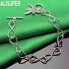 925 Sterling Silver Simple Dragonfly Side Chain Beautiful Bracelet Gift Jewelry