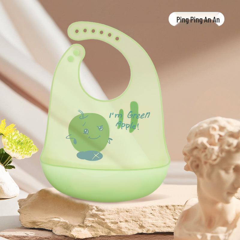 

Food Grade Silicone Waterproof Baby Dining & Drool Bib - Stain-Resistant for Summer