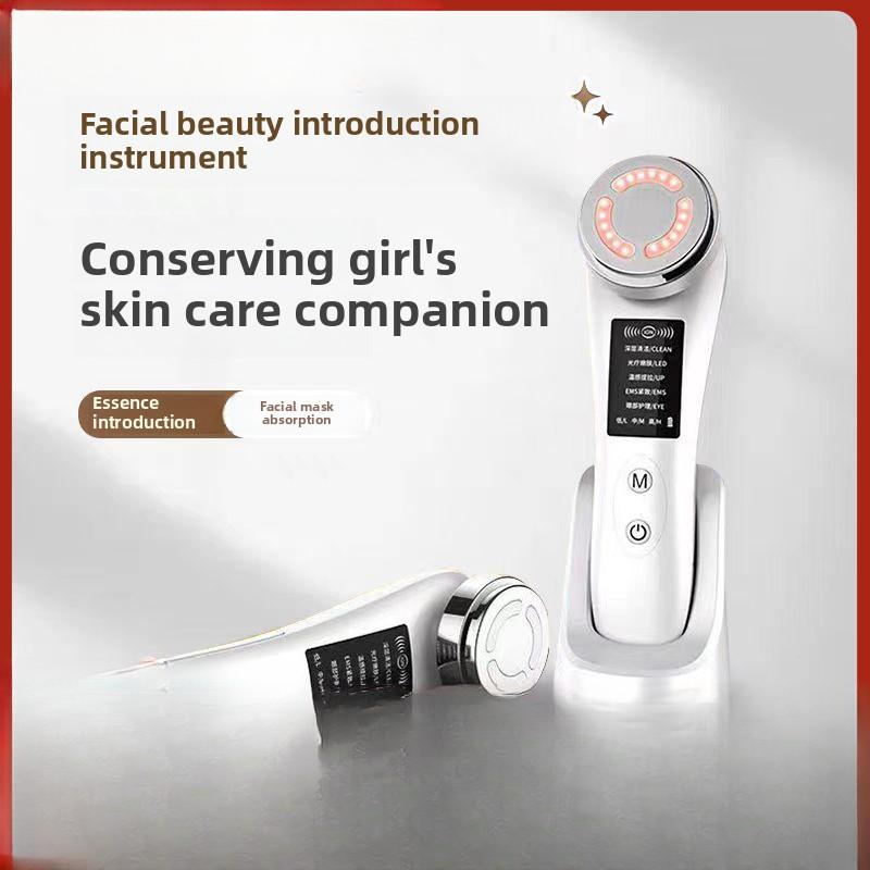 Skin Rejuvenation Color Light Facial Beauty Instrument Facial Household Ultrasonic Beauty Introducer Warm Cleansing Cleansing Exporter