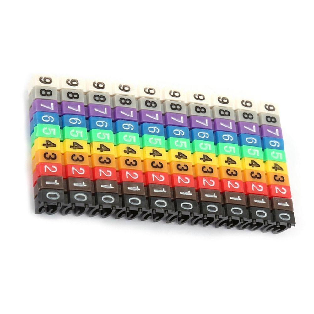 100PCS Plastic Materia Digital Number Tube Snap-fit design Wire Label Tube Wire Marking