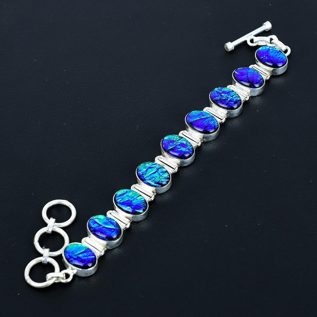 Australian Triplet Opal Bracelet 925 Sterling Silver Bracelet Adjustable Chain Bracelet Handmade Boho Bracelet Opal Gemstone Jewelry Engagement Gifts