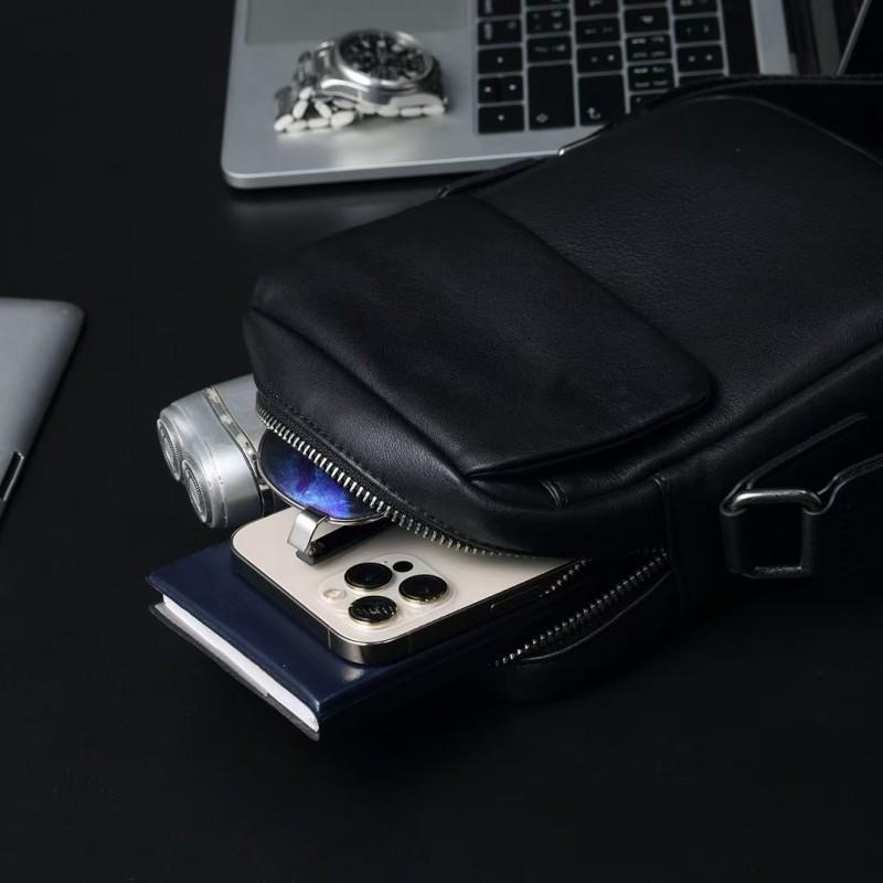 Men's Top Layer Cowhide Casual Fashionable Single Shoulder Crossbody Bag Classic Versatile Small Hand-held Men