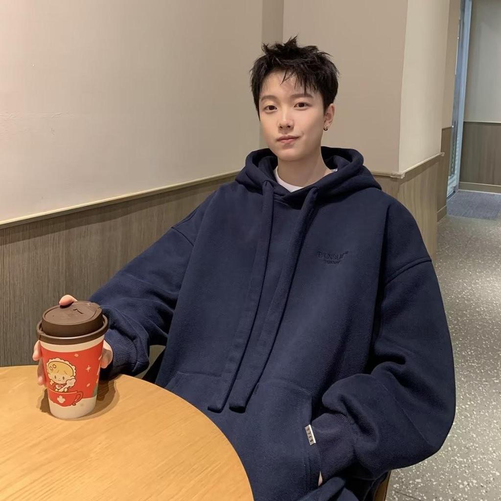 Men's Vintage American Retro Hooded Sweatshirt - Trendy Loose-Fit Spring Jacket