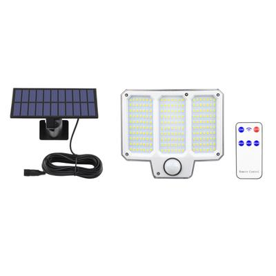 Luz LED 300LM com Sensor de Movimento 5,51 Polegadas Lâmpada com Painel Solar Destacável Controle Remoto Luz de Parede para Montagem