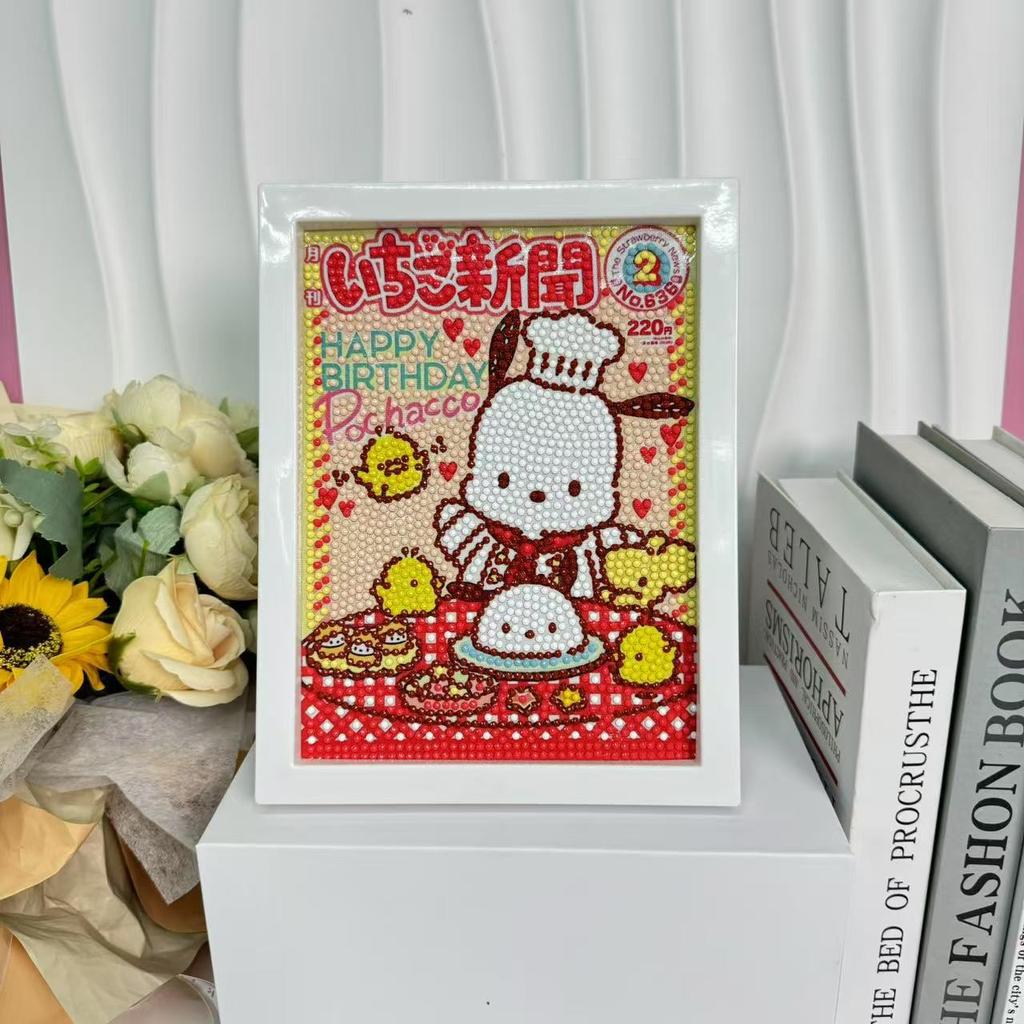 Children'S Diamond Painting Framed Handmade Diy Material Bag Sanrio Diamond Paste Painting Concentration Toy