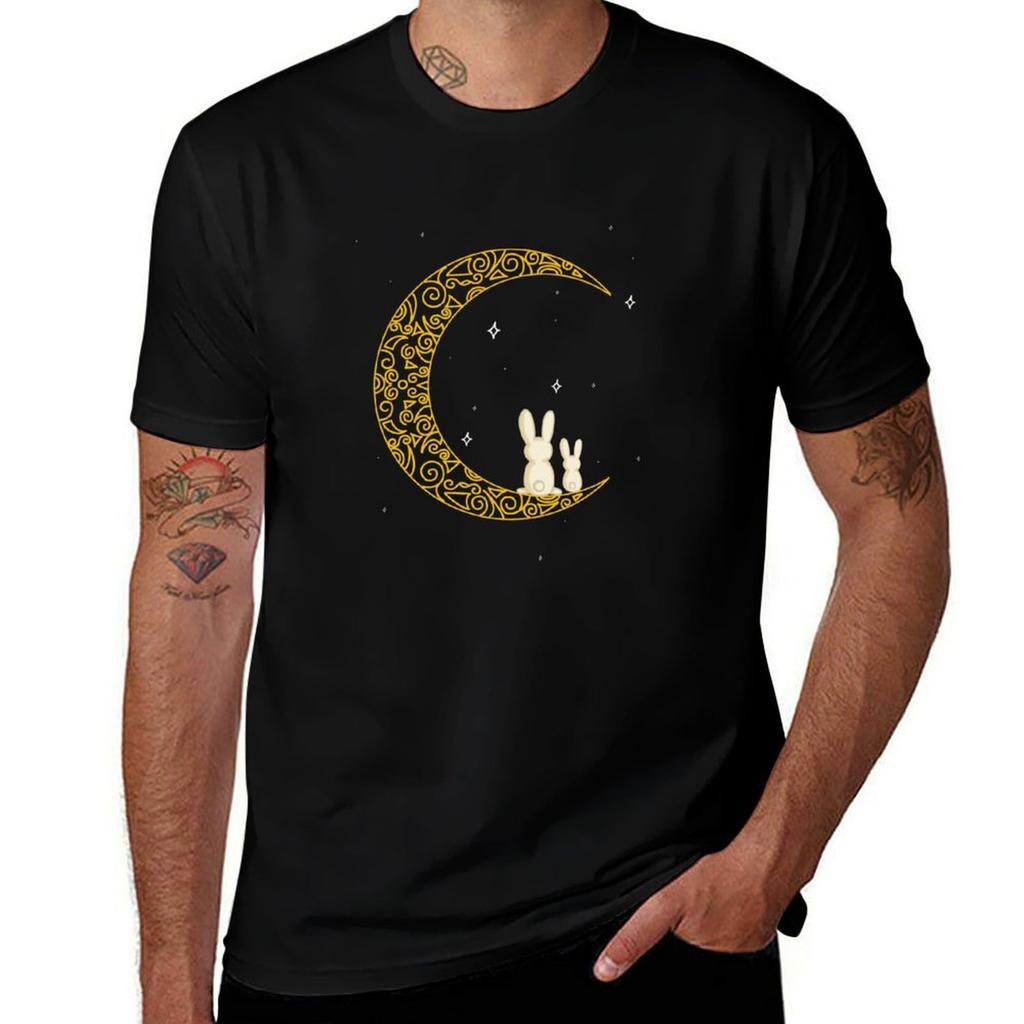 Crescent Moon Rabbit Tshirt Quick Dry Training Short Sleeve Tee