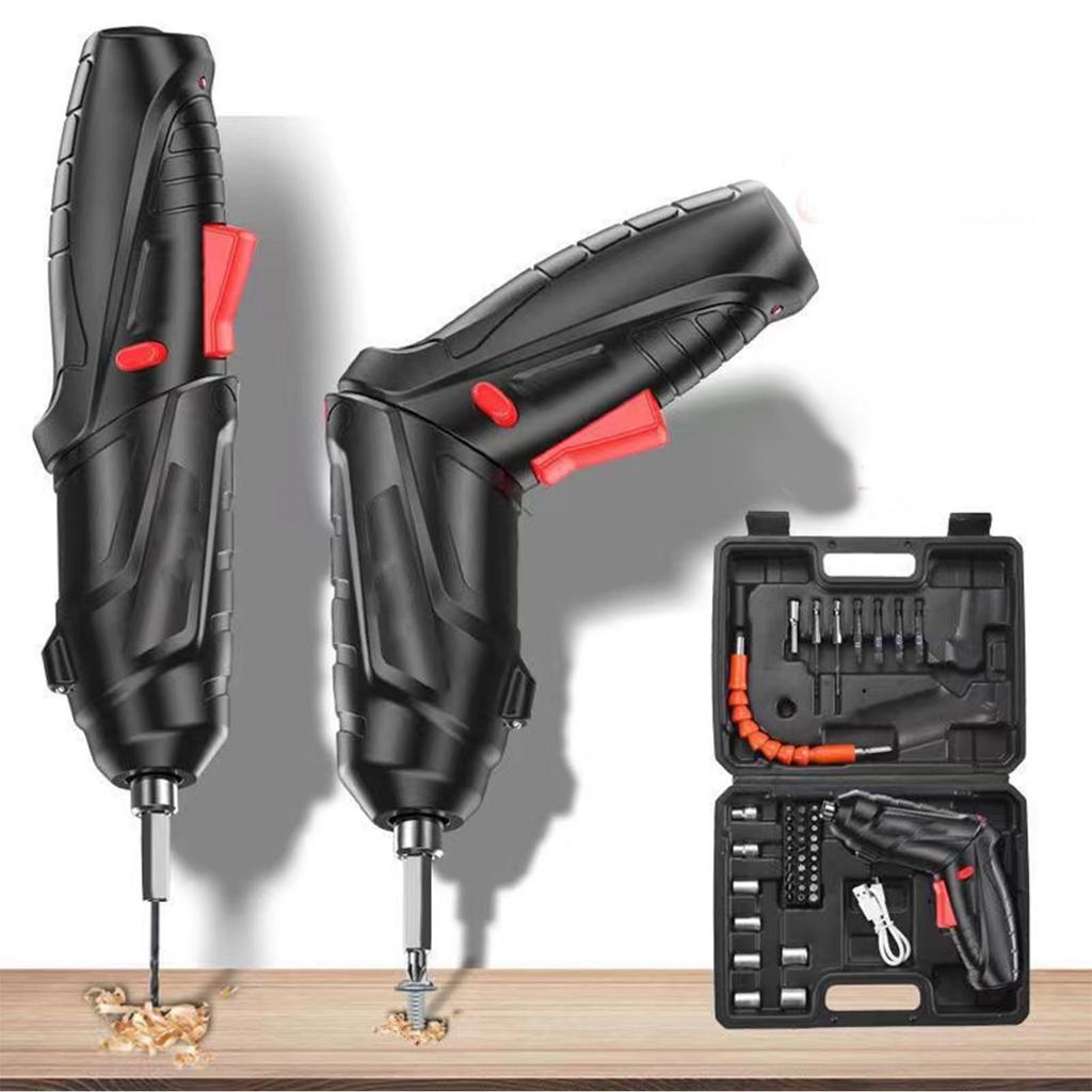 Electric Screwdriver Kit Lightweight Rechargeable Screwdriver with Long and Short Bits for Home