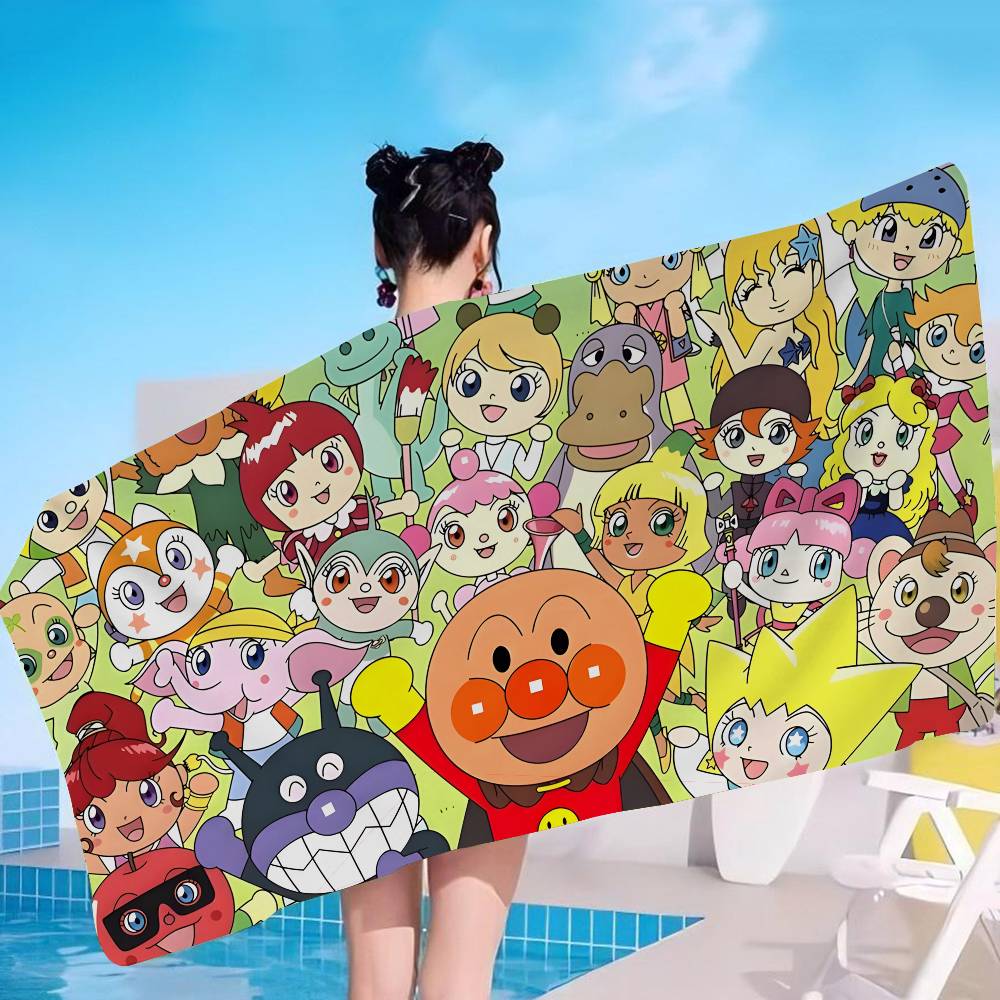 Classic Japanese Anime A-AnpanmanS Microfiber Printed Beach Towel Mountain Yoga Beach Swimming Running Absorbent Soft Towel