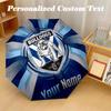 Canterbury-Bankstown Bulldogs Automatic 8‑ribs Umbrella, Custom Name Text Personalized Folding Umbrella Rain Sun Gift
