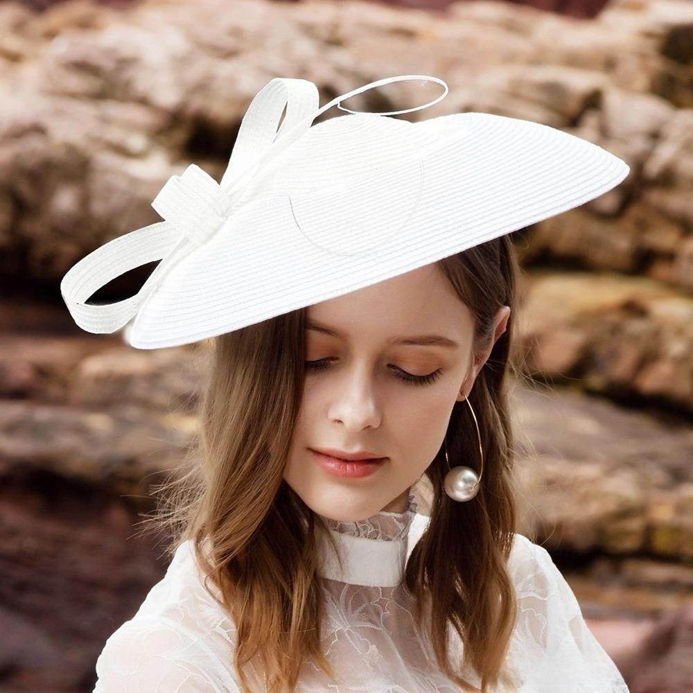 Headband Style Wide Brim Fascinator Elegant Sunscreen Hat Fashion Mesh Fascinator Women’s