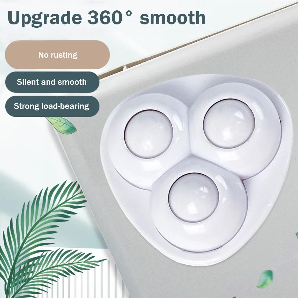 4pcs Sticky Swivel Pulley No Noise Self Adhesive Universal Pulley Rotating Wheels for Trash Can Bottom Kitchen Small Applian